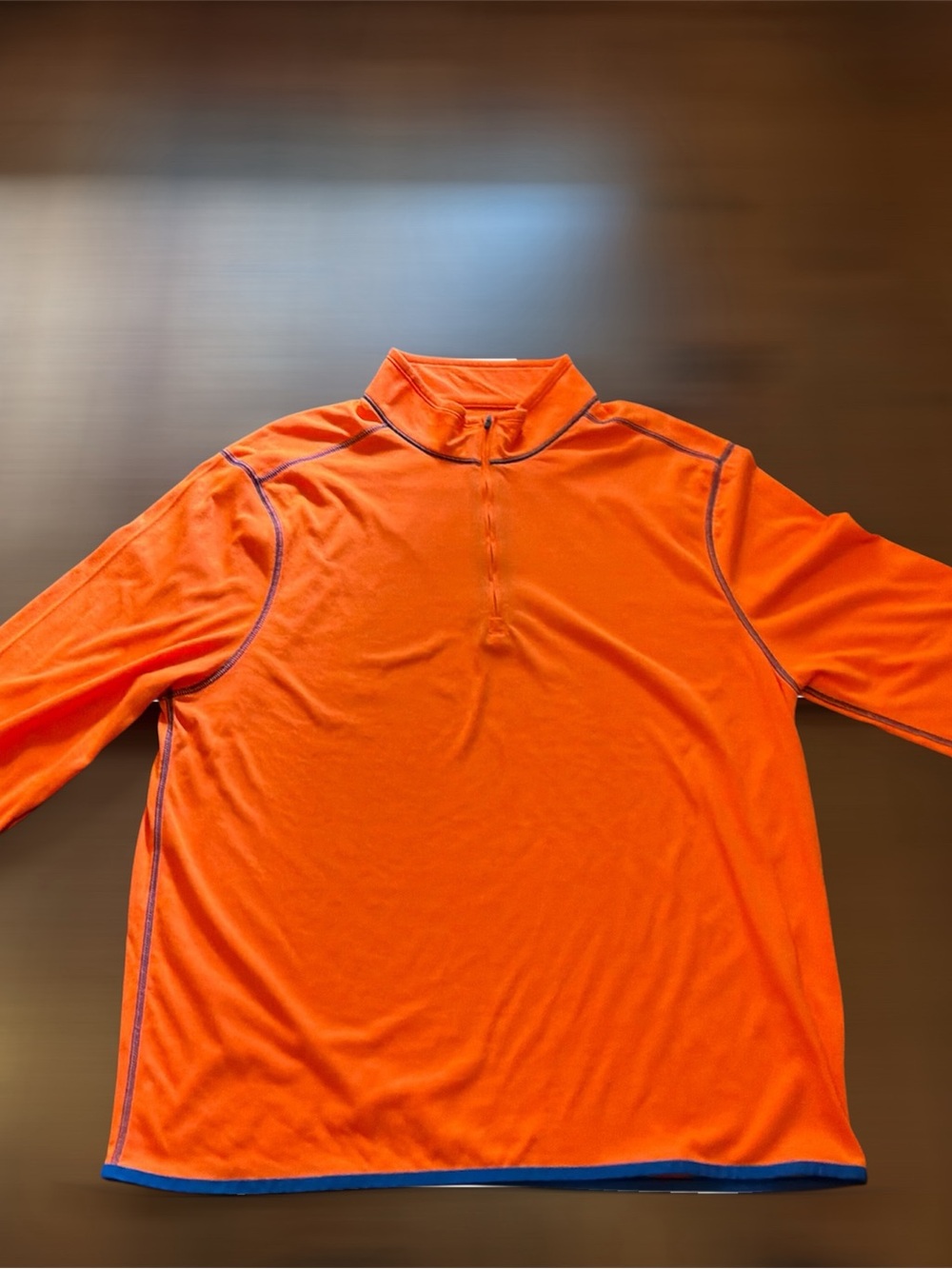 Men's Orange Quarter-Zip Performance Sweater Large